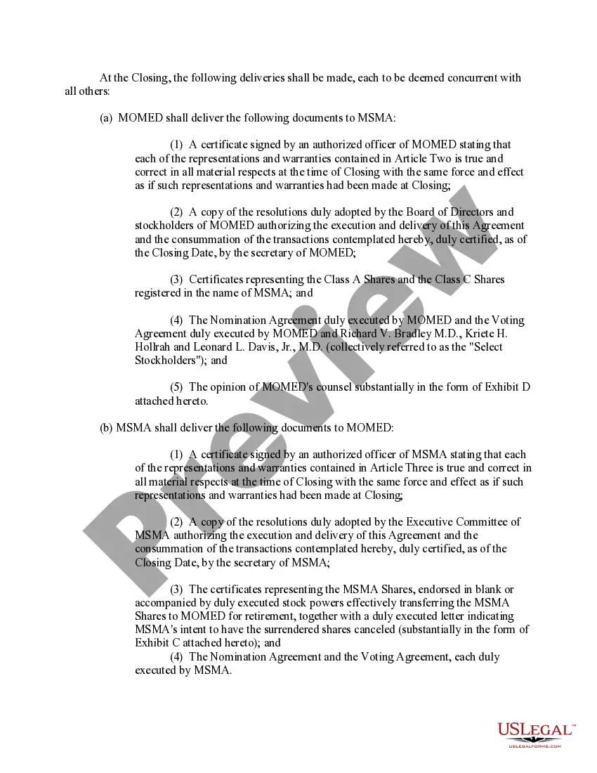 Get Share Exchange Agreement with exhibits between Momed Holding Co. and Missouri State Medical Assoc. Preview Share Exchange Agreement with exhibits between Momed Holding Co. and Missouri State Medical Assoc.