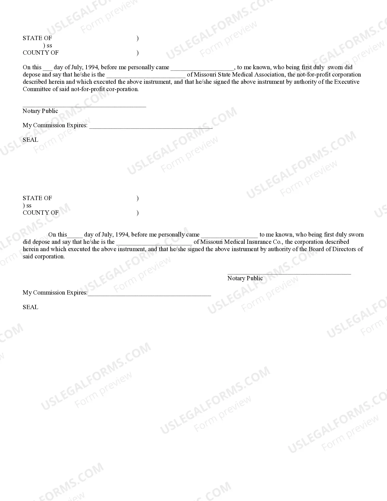 Preview License Agreement between Missouri State Medical Assoc. and Missouri Medical Insurance Co.