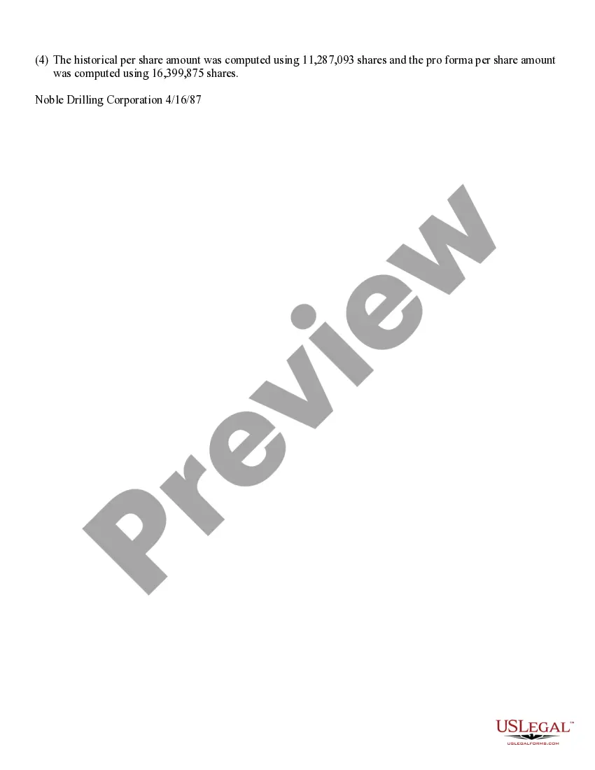 Get Exchange agreement and increase in authorized common stock by Noble Drilling Corp. Preview Exchange agreement and increase in authorized common stock by Noble Drilling Corp.