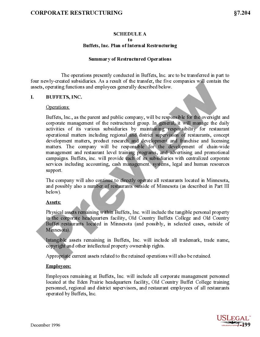 Get Plan of Internal Restructuring Preview Plan of Internal Restructuring