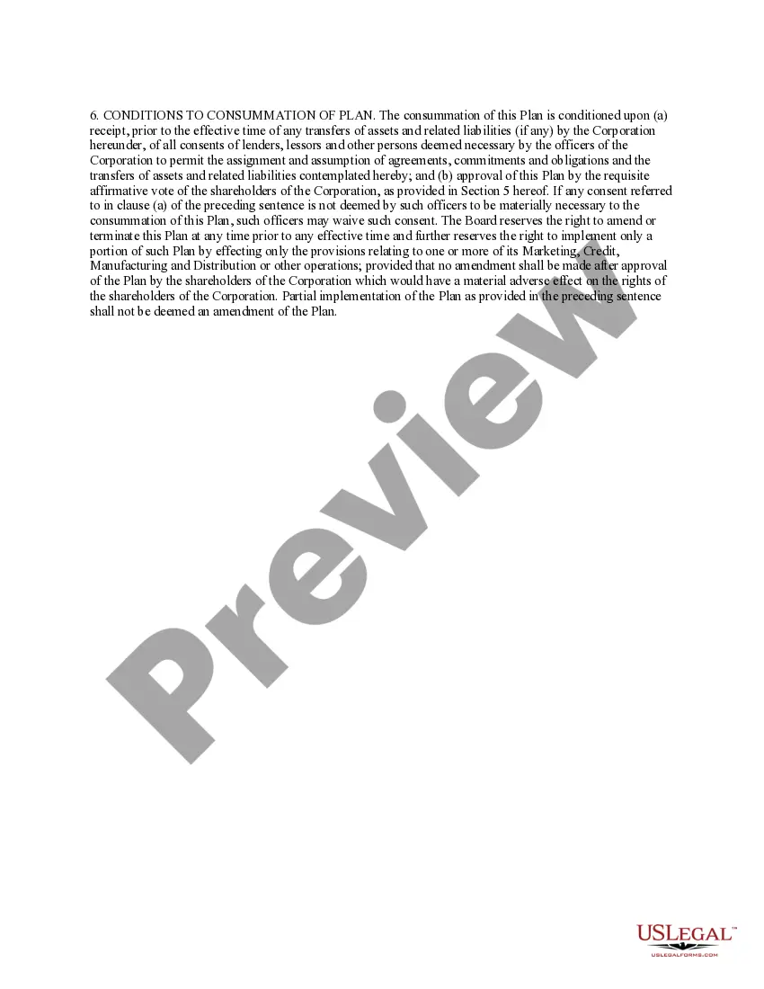 Get Plan of Reorganization Preview Plan of Reorganization