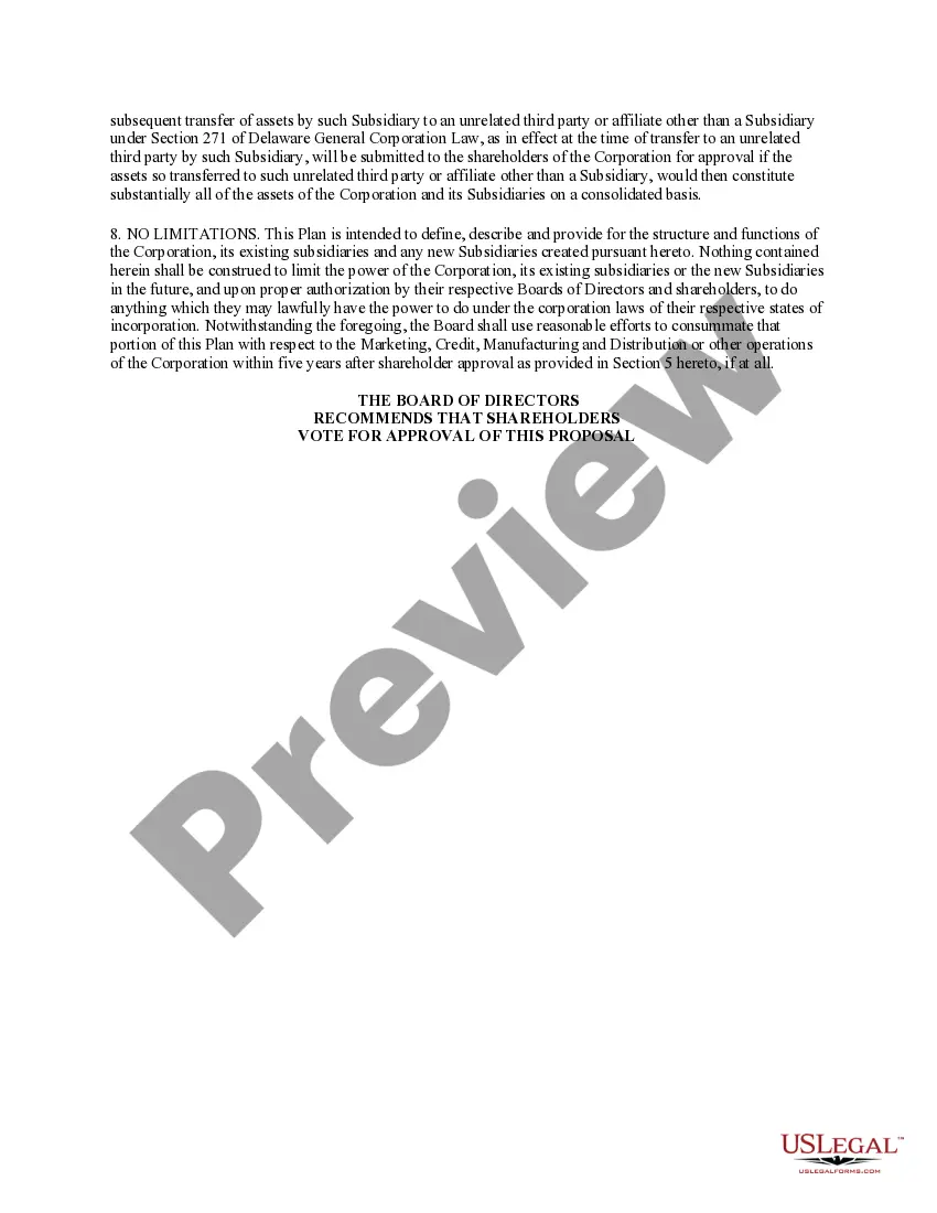 Get Plan of Reorganization Preview Plan of Reorganization
