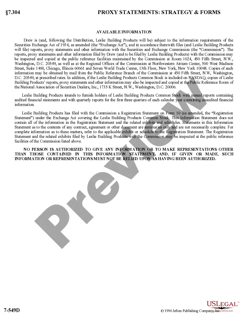 Get Information Statement - Common Stock Preview Information Statement - Common Stock