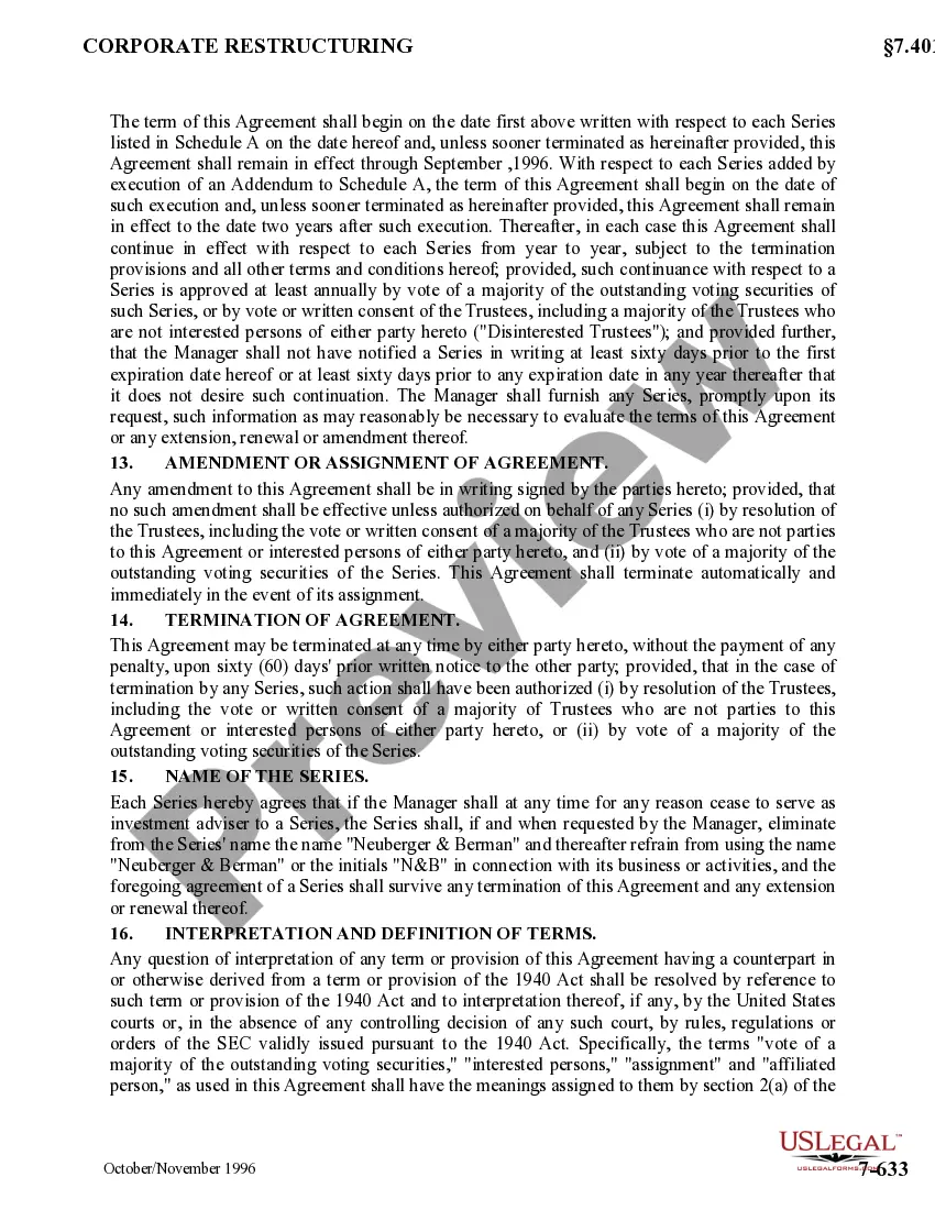 Get Management Agreement between Advisers Managers Trust and Neuberger and Berman Management Inc. Preview Management Agreement between Advisers Managers Trust and Neuberger and Berman Management Inc.