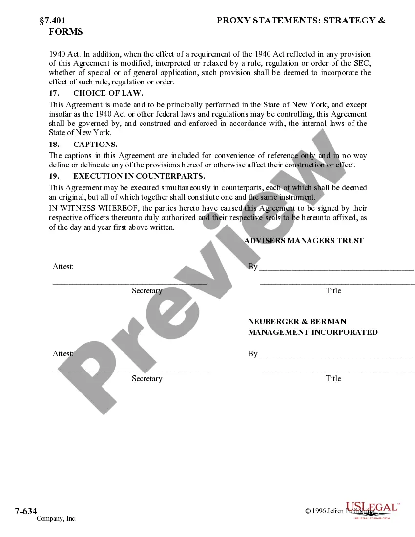 Get Management Agreement between Advisers Managers Trust and Neuberger and Berman Management Inc. Preview Management Agreement between Advisers Managers Trust and Neuberger and Berman Management Inc.