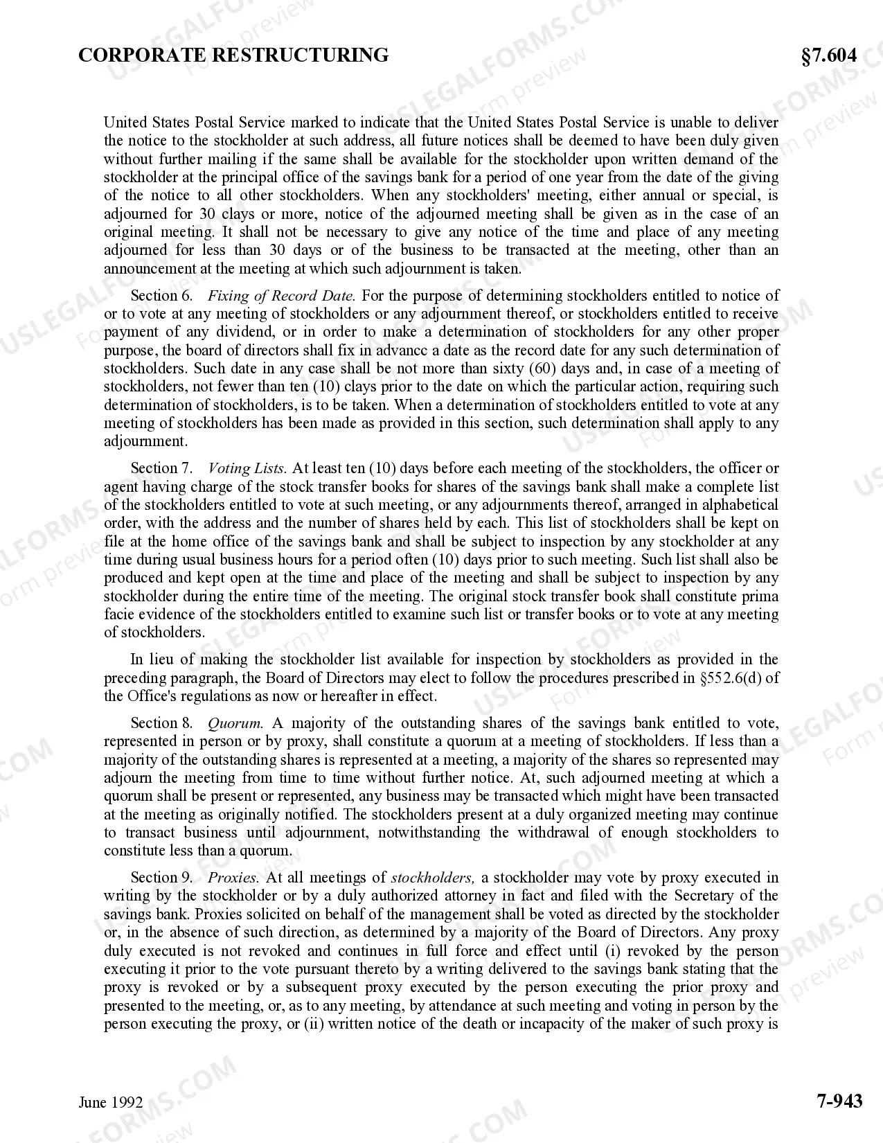 Preview Bylaws of Great American Bank, FSB