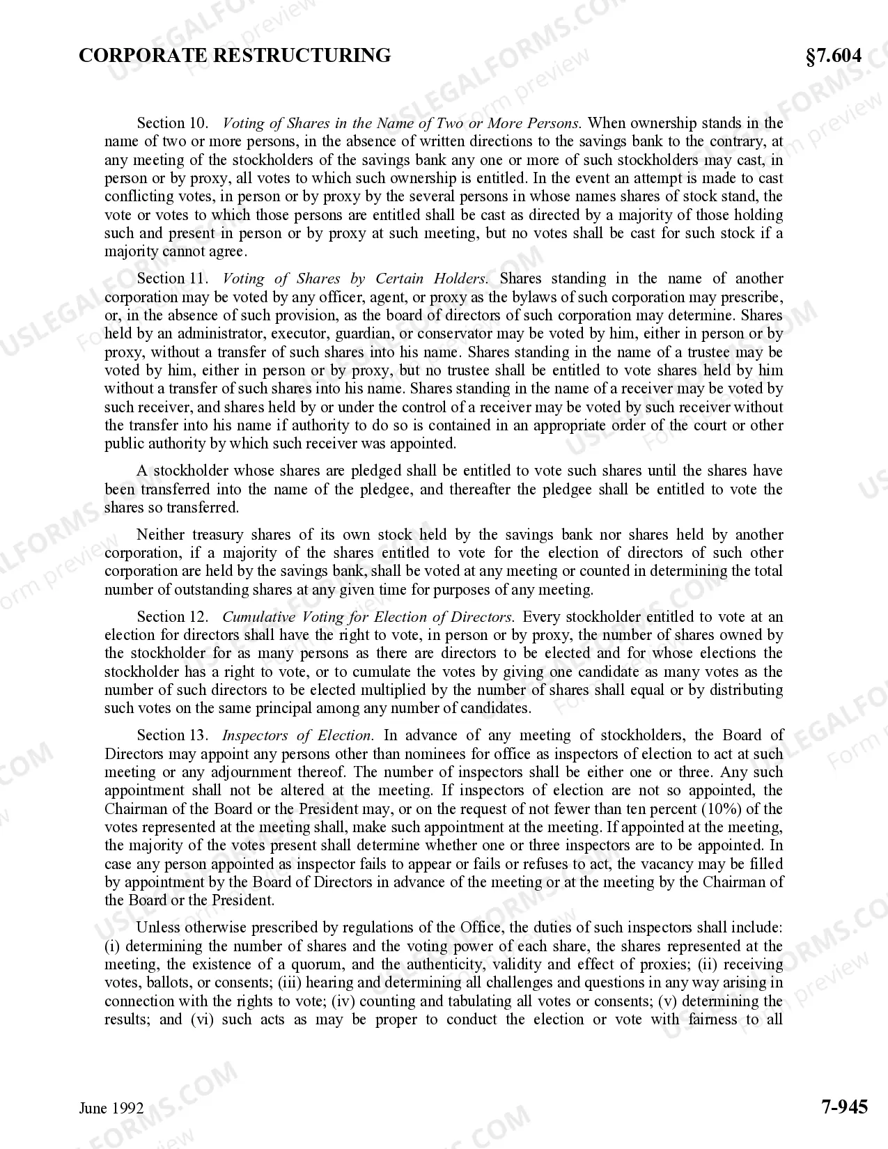 Preview Bylaws of Great American Bank, FSB