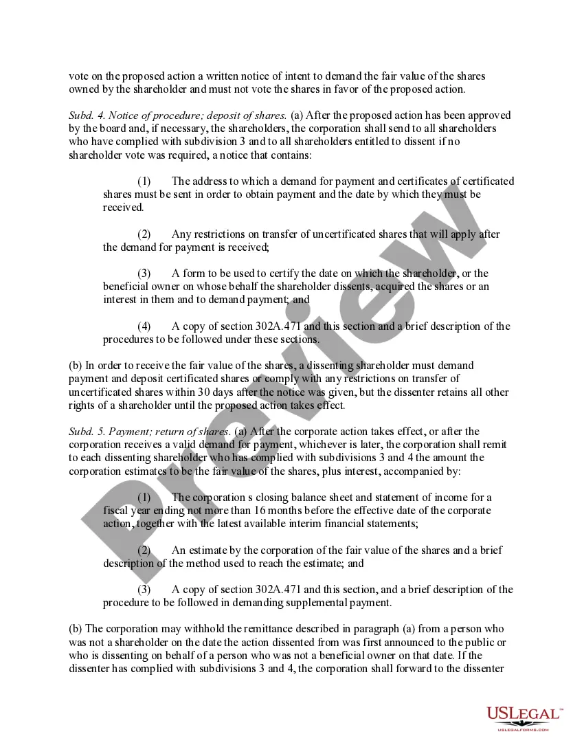 Get Sections 302A.471 and 302A.473 of Minnesota Business Corporation Act Preview Sections 302A.471 and 302A.473 of Minnesota Business Corporation Act