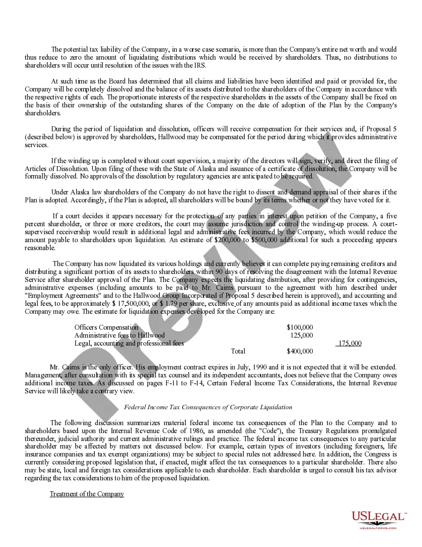 Get Liquidation Proposal Preview Liquidation Proposal