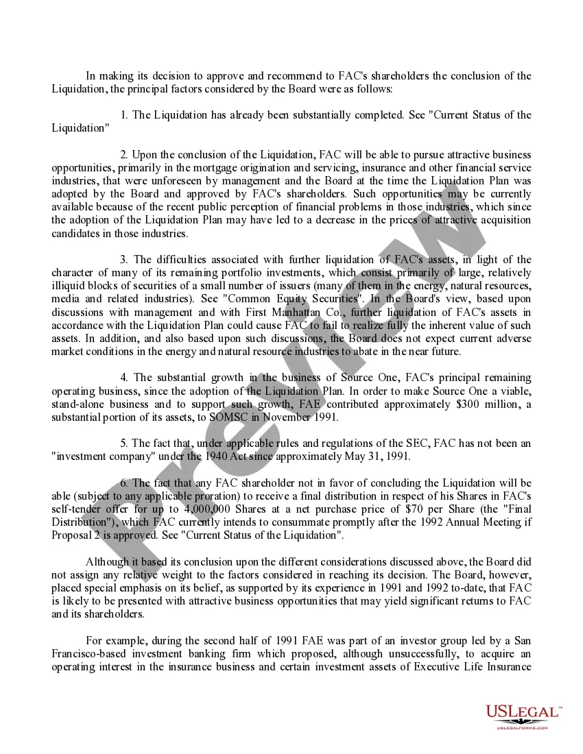 Get Proposal - Conclusion of the Liquidation with exhibit Preview Proposal - Conclusion of the Liquidation with exhibit