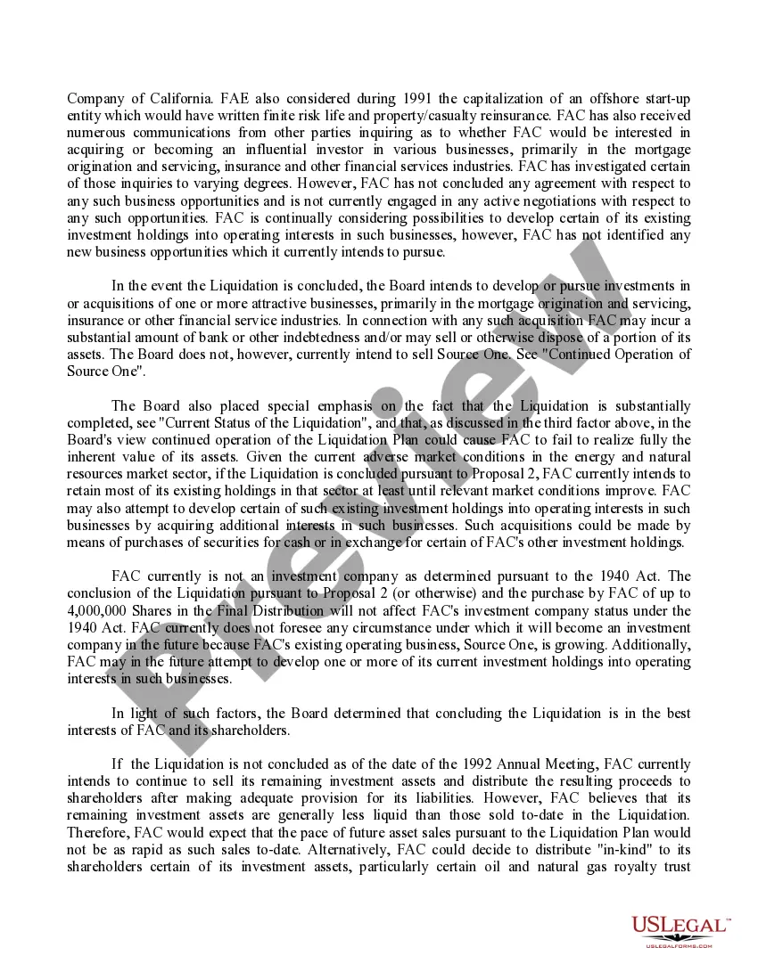 Get Proposal - Conclusion of the Liquidation with exhibit Preview Proposal - Conclusion of the Liquidation with exhibit