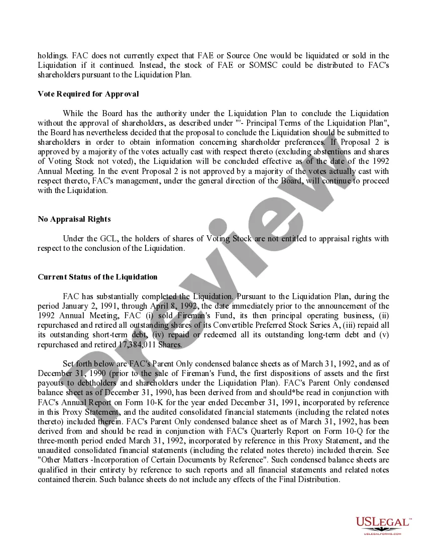 Get Proposal - Conclusion of the Liquidation with exhibit Preview Proposal - Conclusion of the Liquidation with exhibit