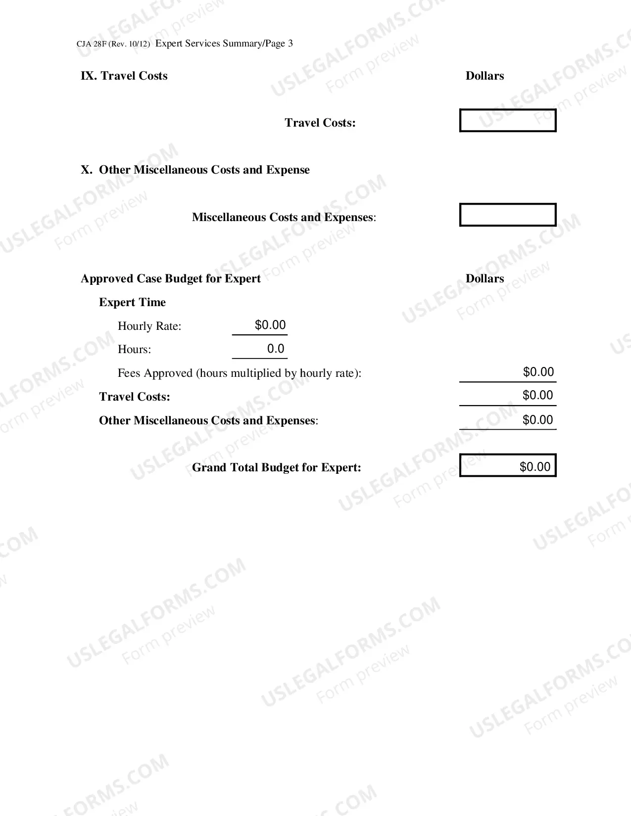 Preview Expert Services Summary Budget Worksheet for Non-capital Representations with the Potential for Extraordinary Cost