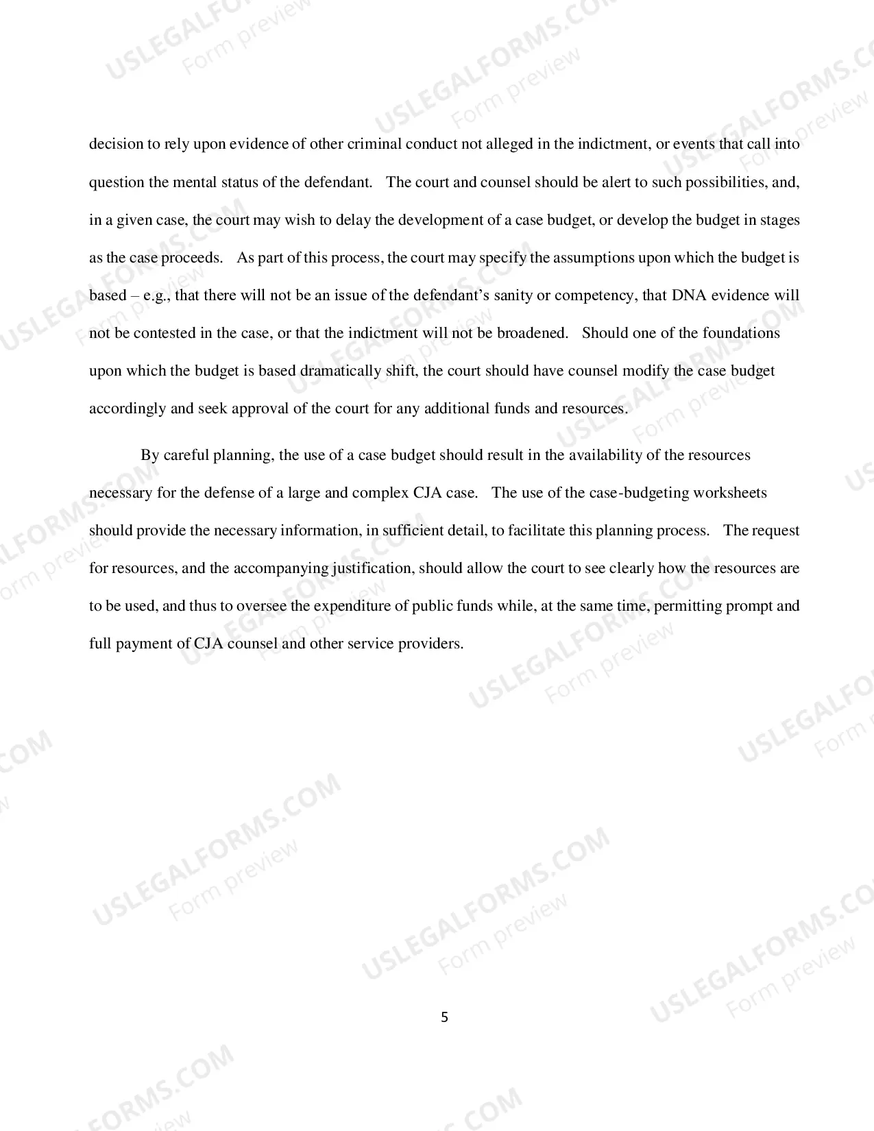 Preview Instructions for Other Services Summary Budget Worksheet for Non-capital Representations with the Potential for Extraordinary Cost