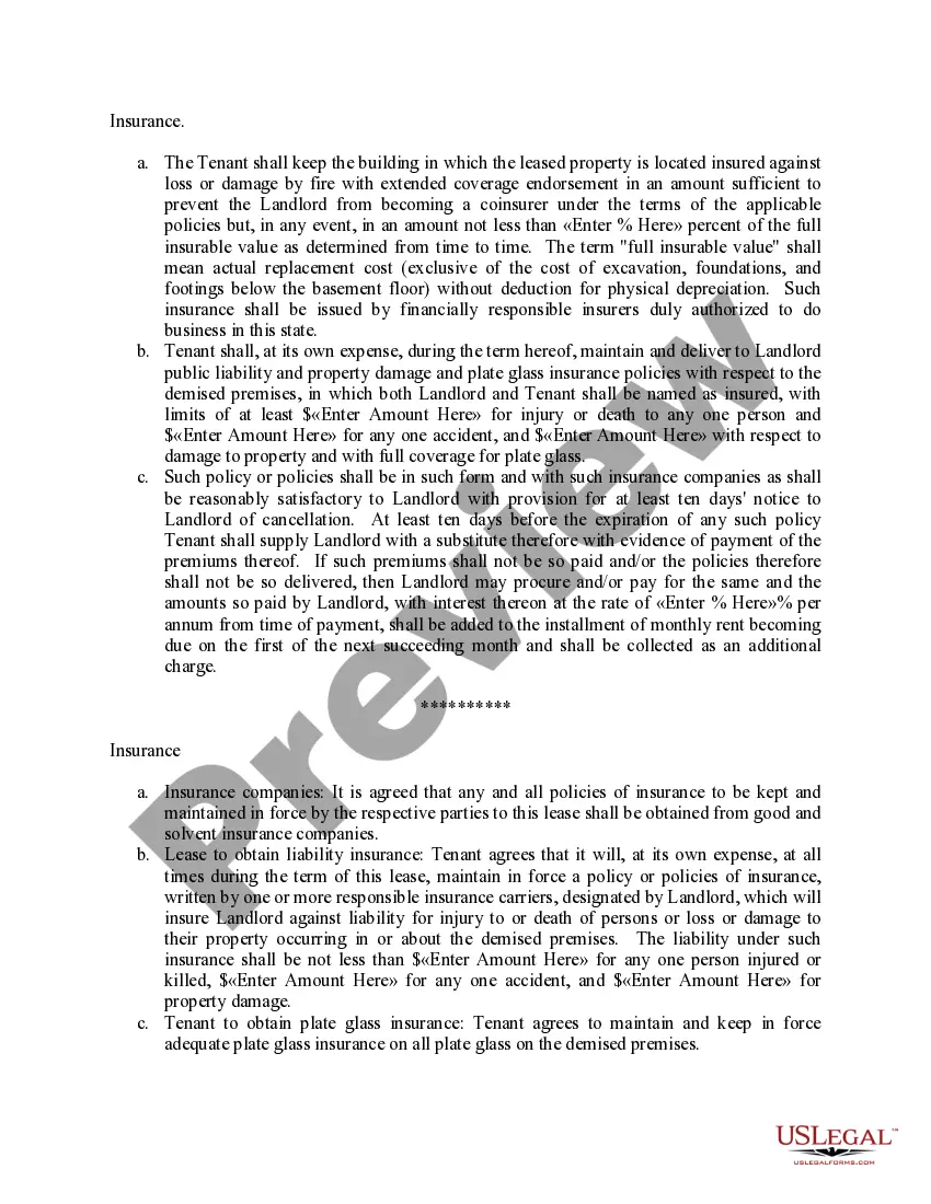 Preview Insurance Clause