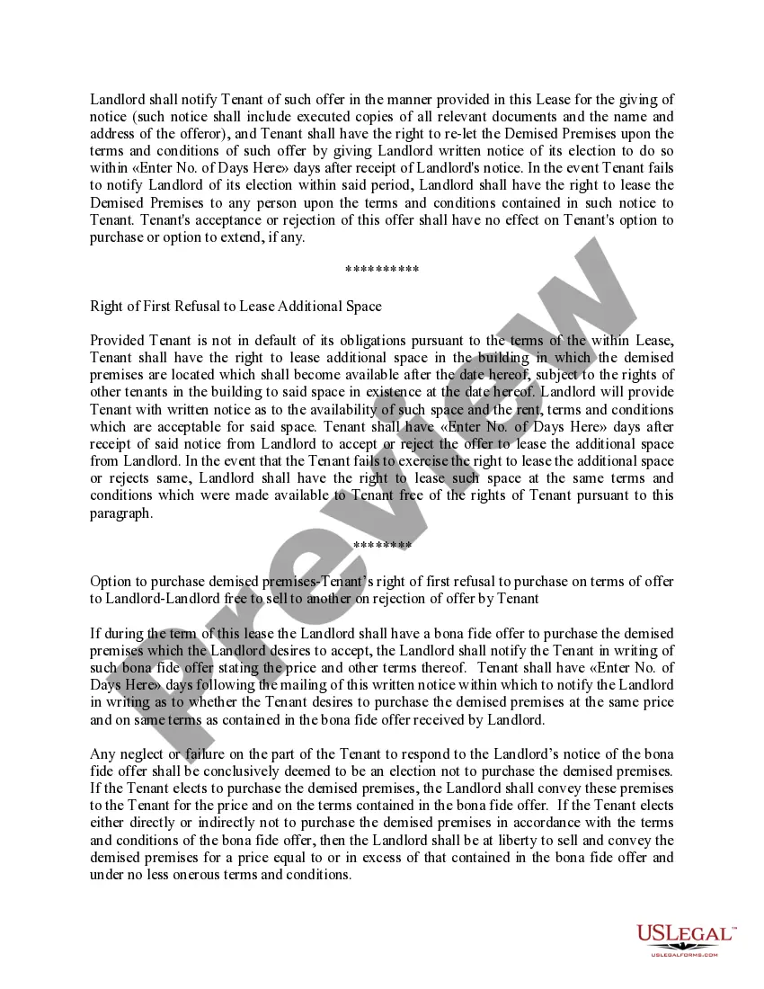 Get Right of First Refusal Clause Preview Right of First Refusal Clause