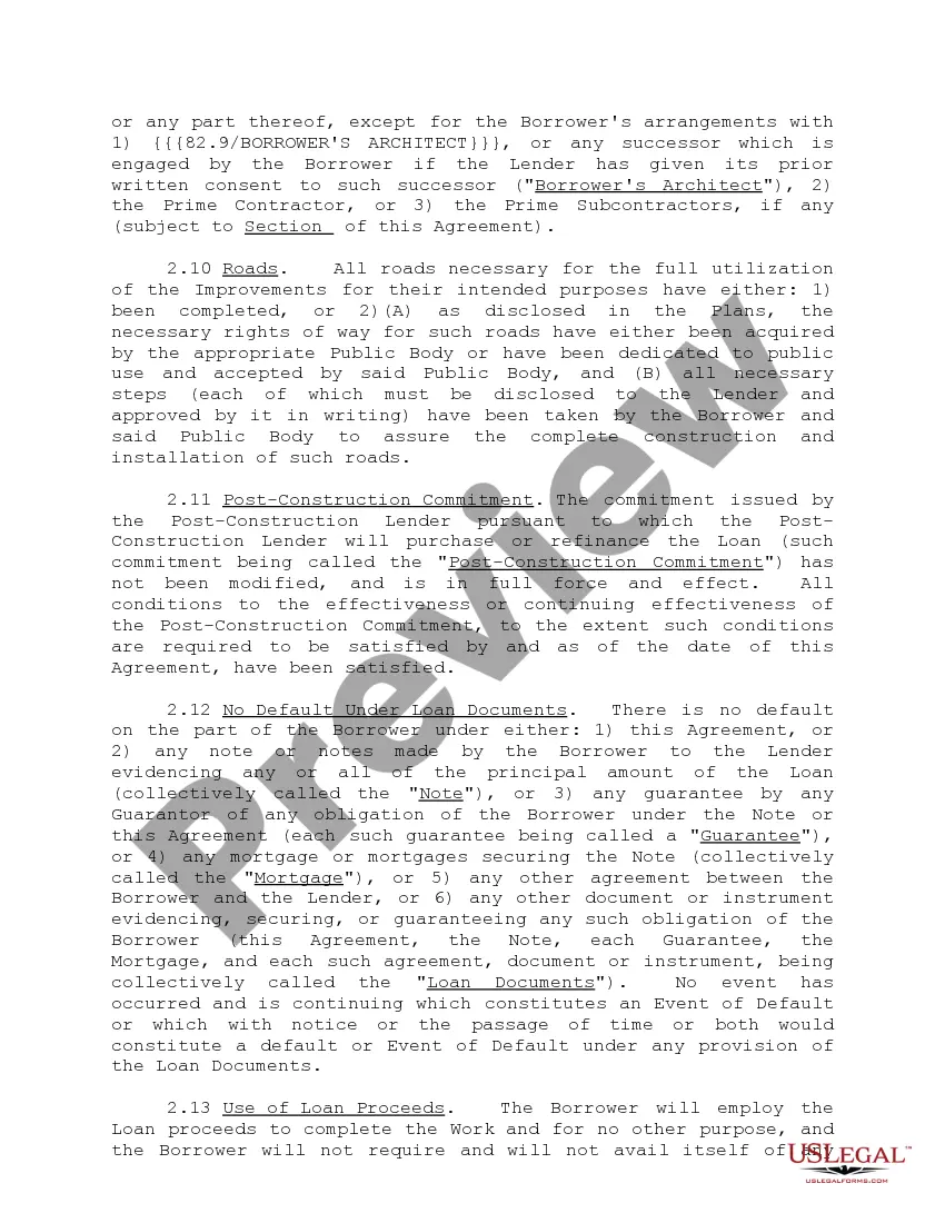 Get Construction Loan Agreements and Variations Preview Construction Loan Agreements and Variations