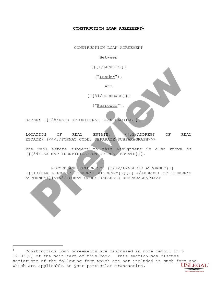 Get Construction Loan Agreements and Variations Preview Construction Loan Agreements and Variations