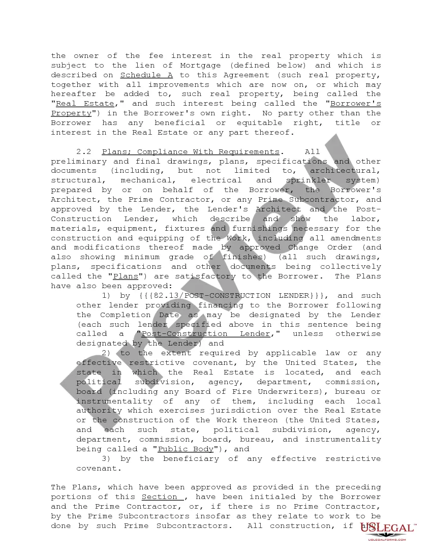 Get Construction Loan Agreements and Variations Preview Construction Loan Agreements and Variations