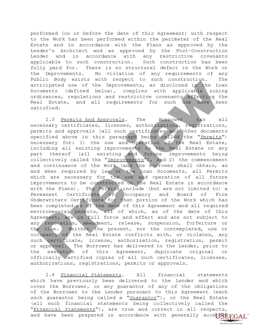 Get Construction Loan Agreements and Variations Preview Construction Loan Agreements and Variations