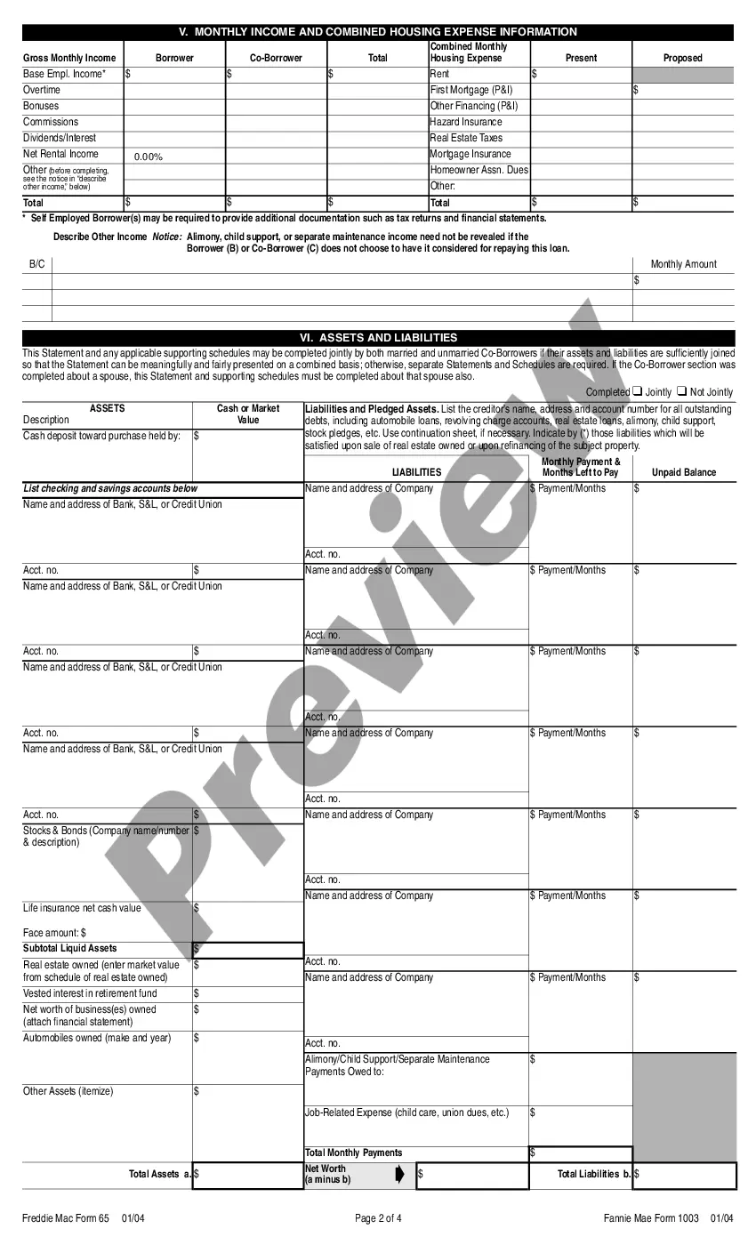 Get Uniform Residential Loan Application Preview Uniform Residential Loan Application