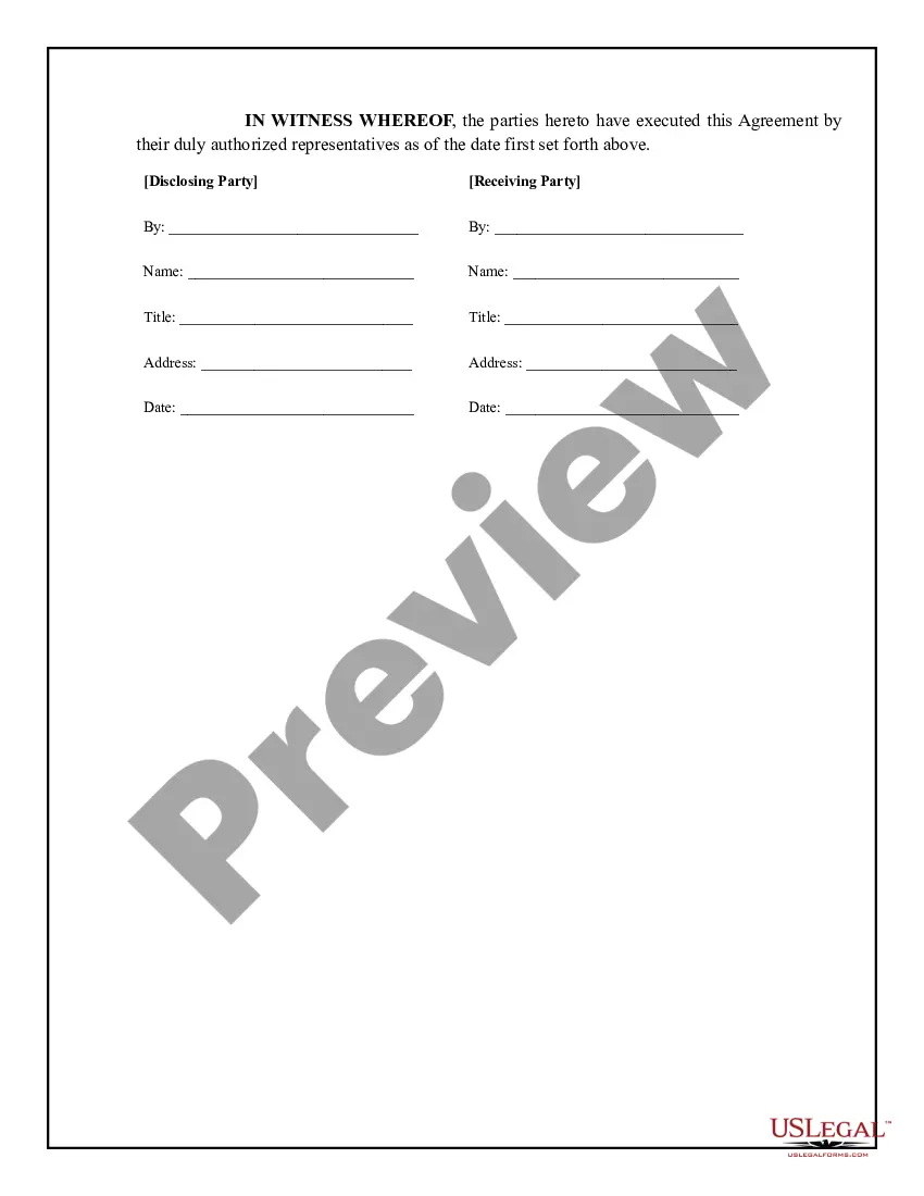 Get Non-Disclosure Agreement between Disclosing and Receiving Parties Preview Non-Disclosure Agreement between Disclosing and Receiving Parties