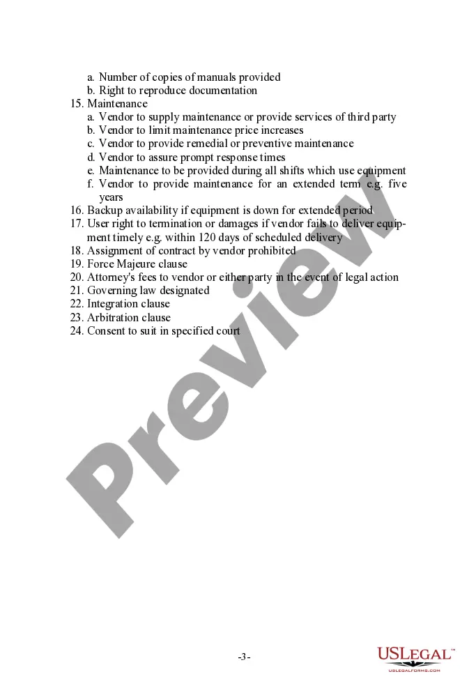 Get Checklist for Hardware Purchase Agreement Preview Checklist for Hardware Purchase Agreement