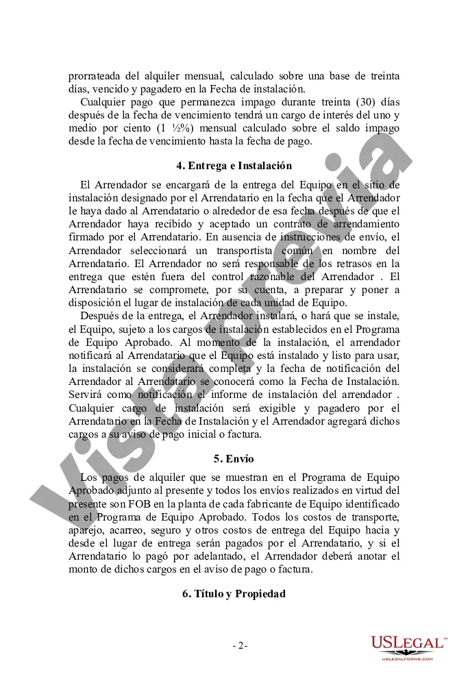 Preview Acuerdo de arrendamiento de equipo con una organización de ventas independiente