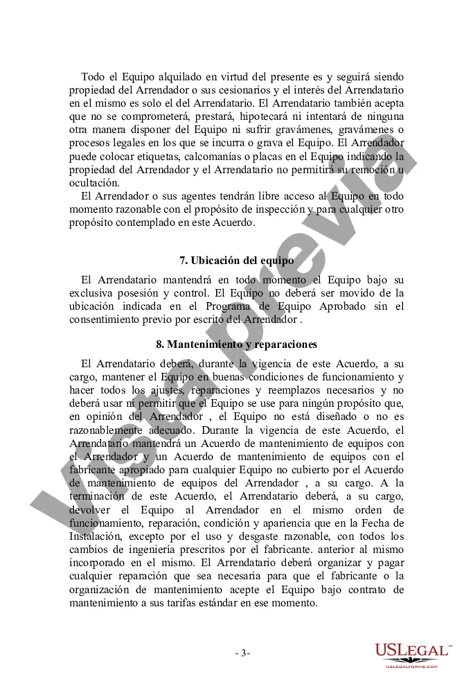 Preview Acuerdo de arrendamiento de equipo con una organización de ventas independiente