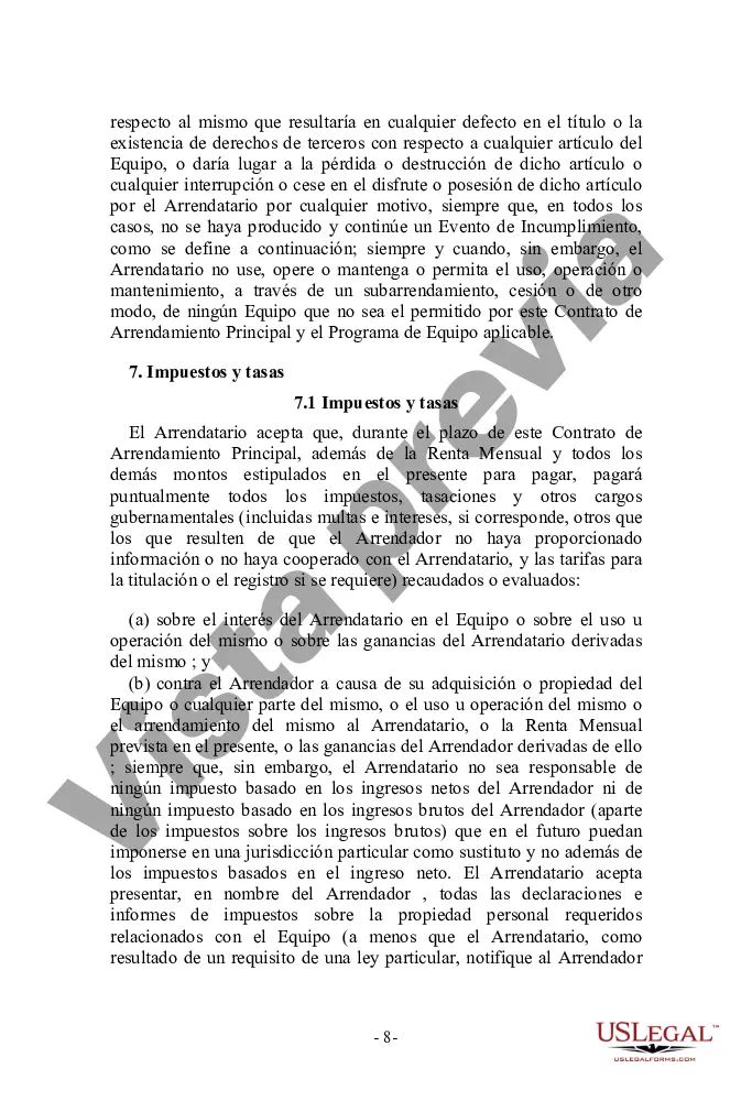 Preview Contrato de arrendamiento principal de terceros