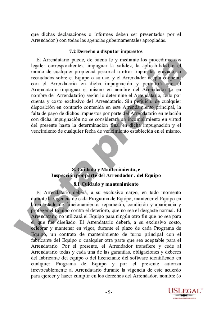 Preview Contrato de arrendamiento principal de terceros