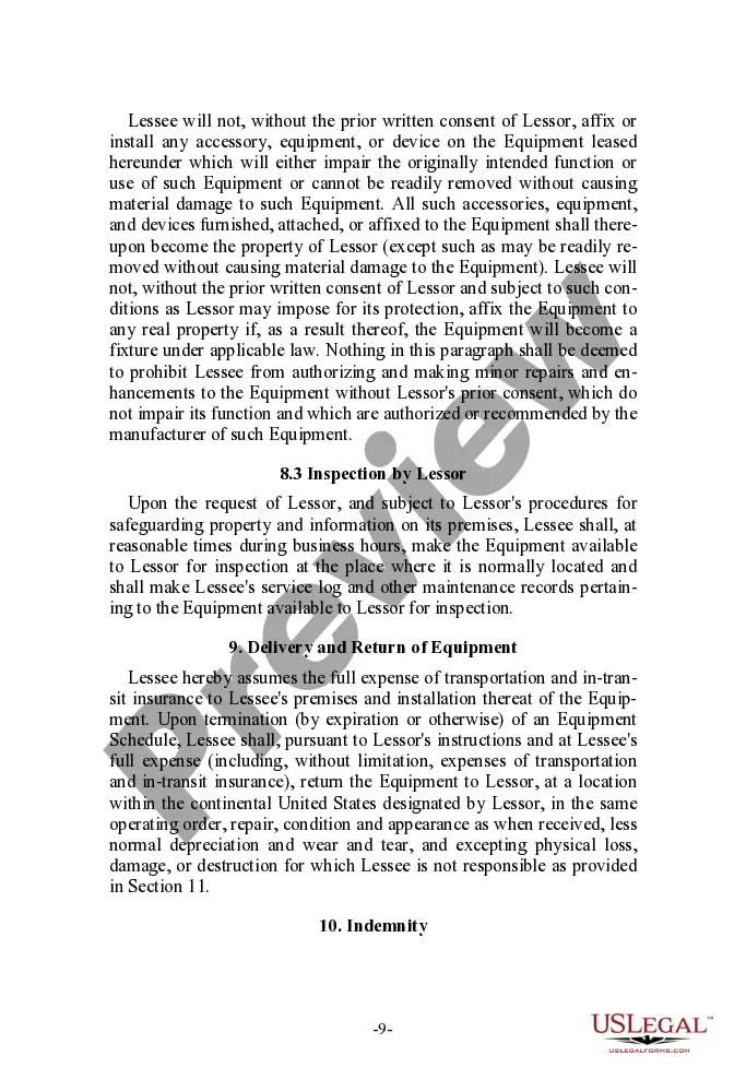 Preview Third Party Master Lease Agreement