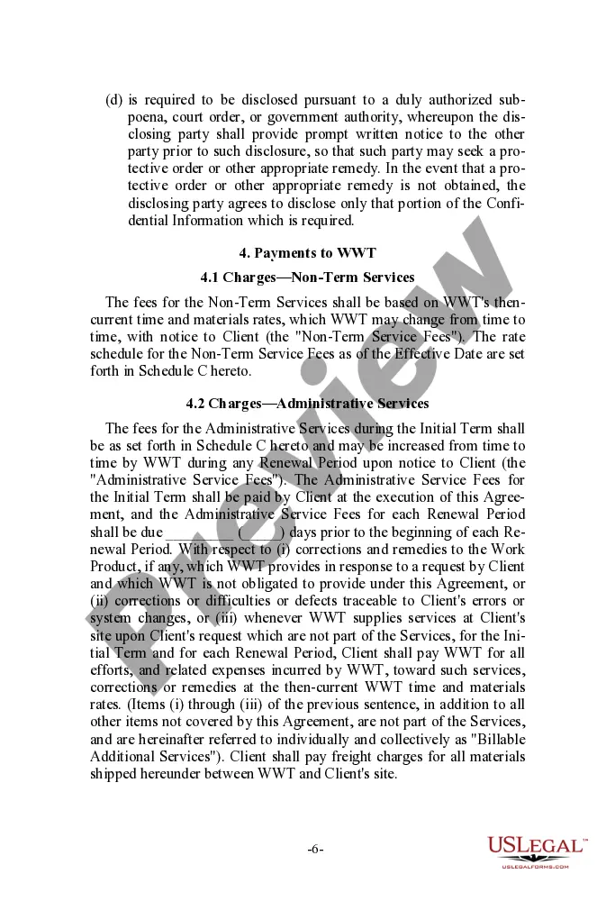 Preview Network Services Agreement