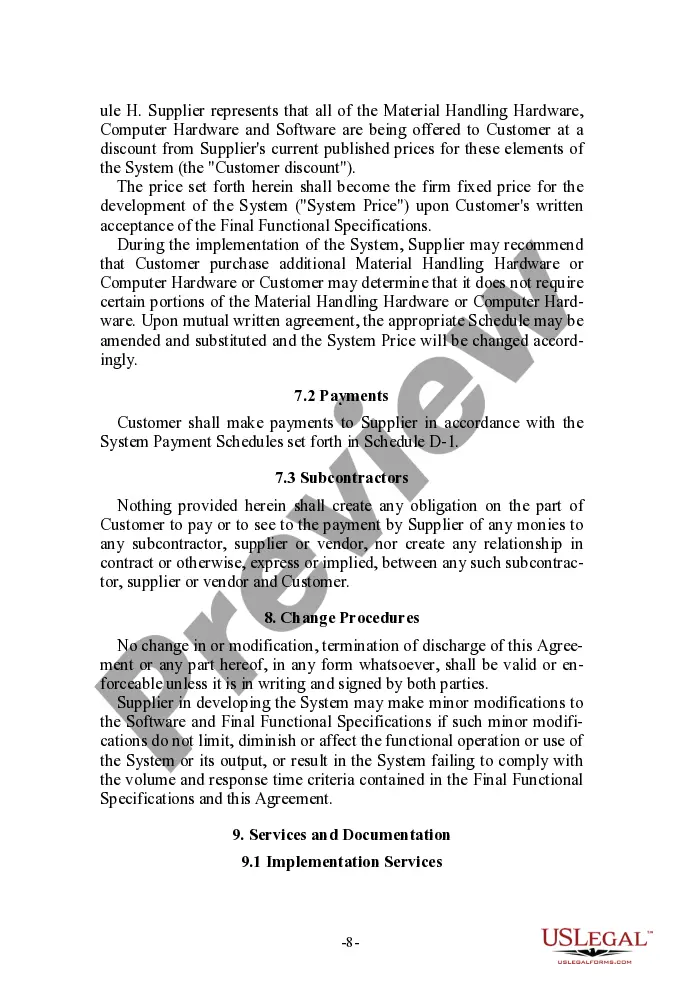 Get System Procurement and Integration Agreement Preview System Procurement and Integration Agreement