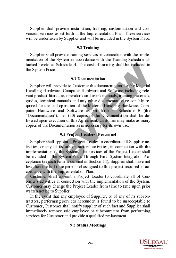 Get System Procurement and Integration Agreement Preview System Procurement and Integration Agreement