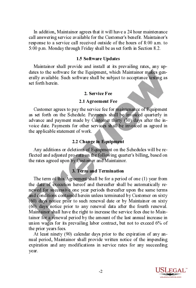 Preview Telecommunications Service Agreement