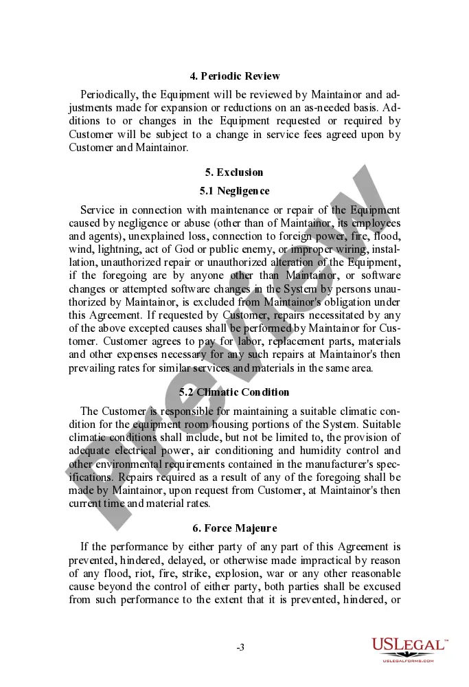 Preview Telecommunications Service Agreement