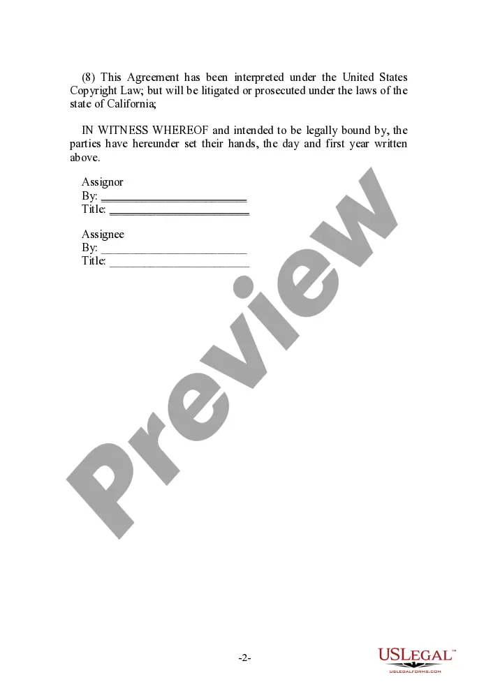 Get Copyright Assignment for Software Preview Copyright Assignment for Software