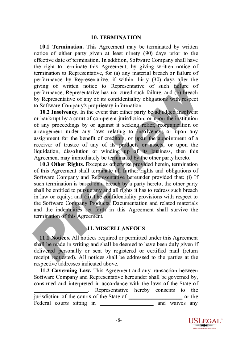 Independent Sales Representative Agreement Template US Legal Forms