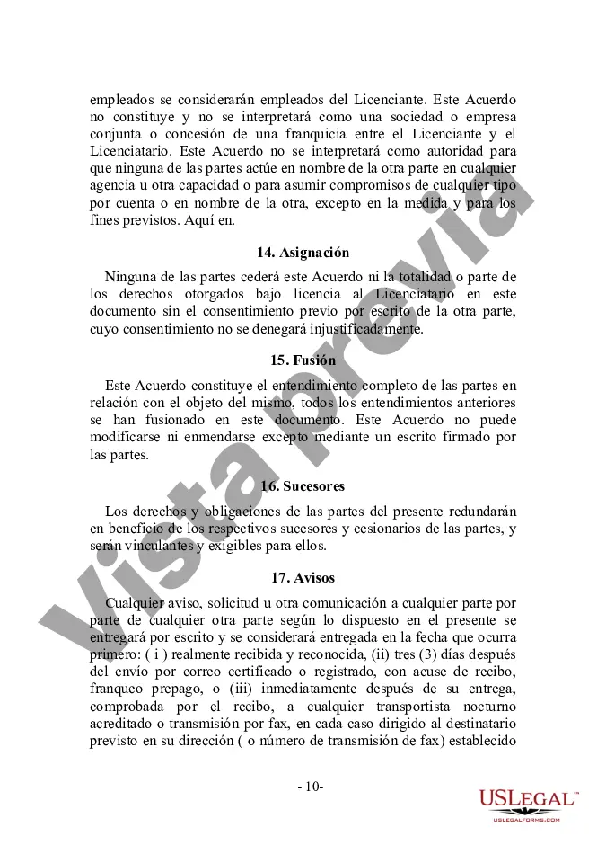 Preview Acuerdo de licencia de marca comercial para un producto de software en el mercado educativo