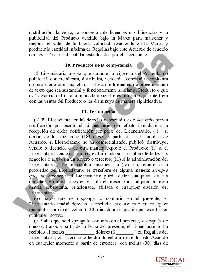 Preview Acuerdo de licencia de marca comercial para un producto de software en el mercado educativo