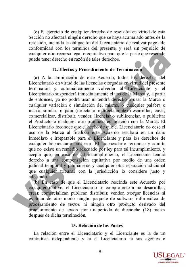 Preview Acuerdo de licencia de marca comercial para un producto de software en el mercado educativo