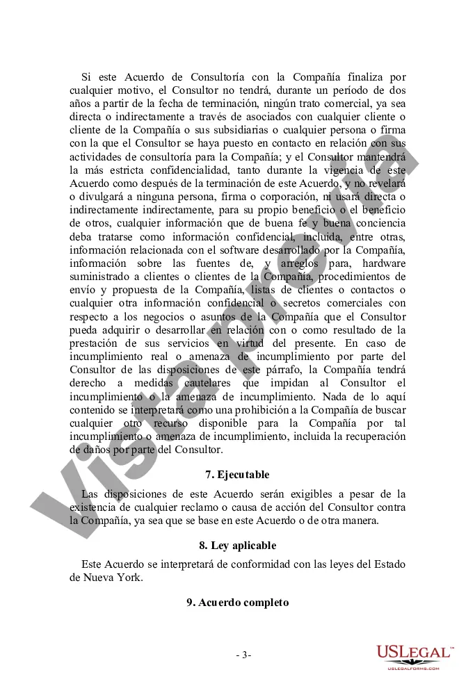 Preview Acuerdo de Consultoría para Consultor Independiente con Cláusula de No Competencia