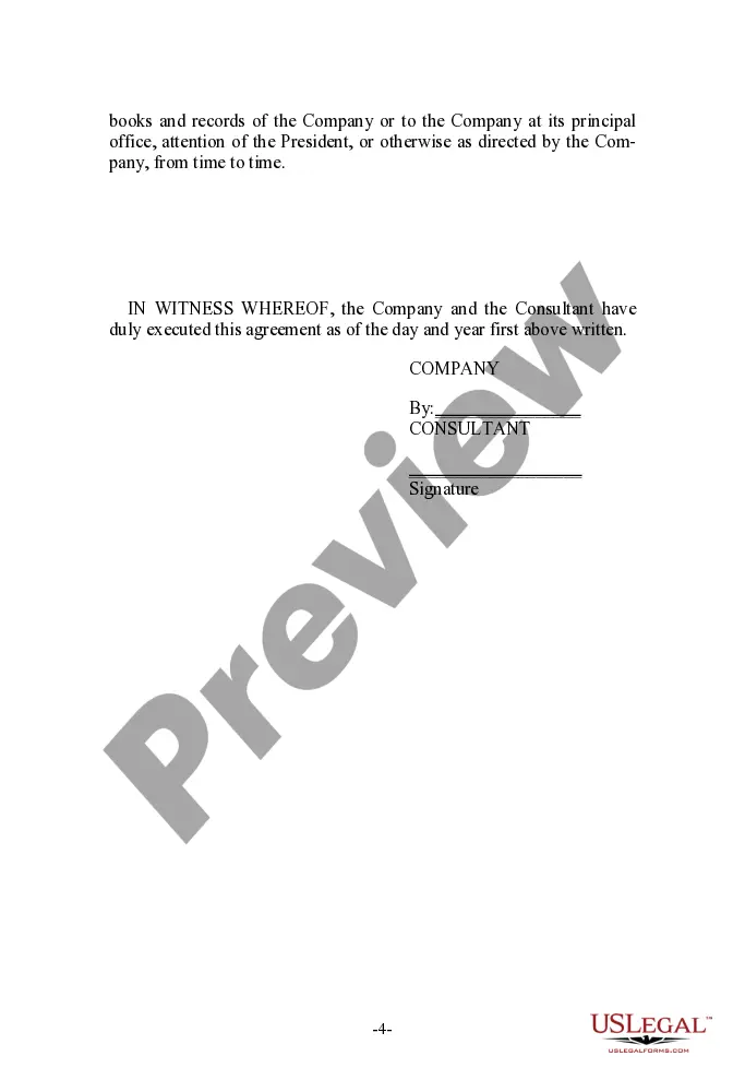 Preview Consulting Agreement for Independent Consultant with NonCompetition Clause