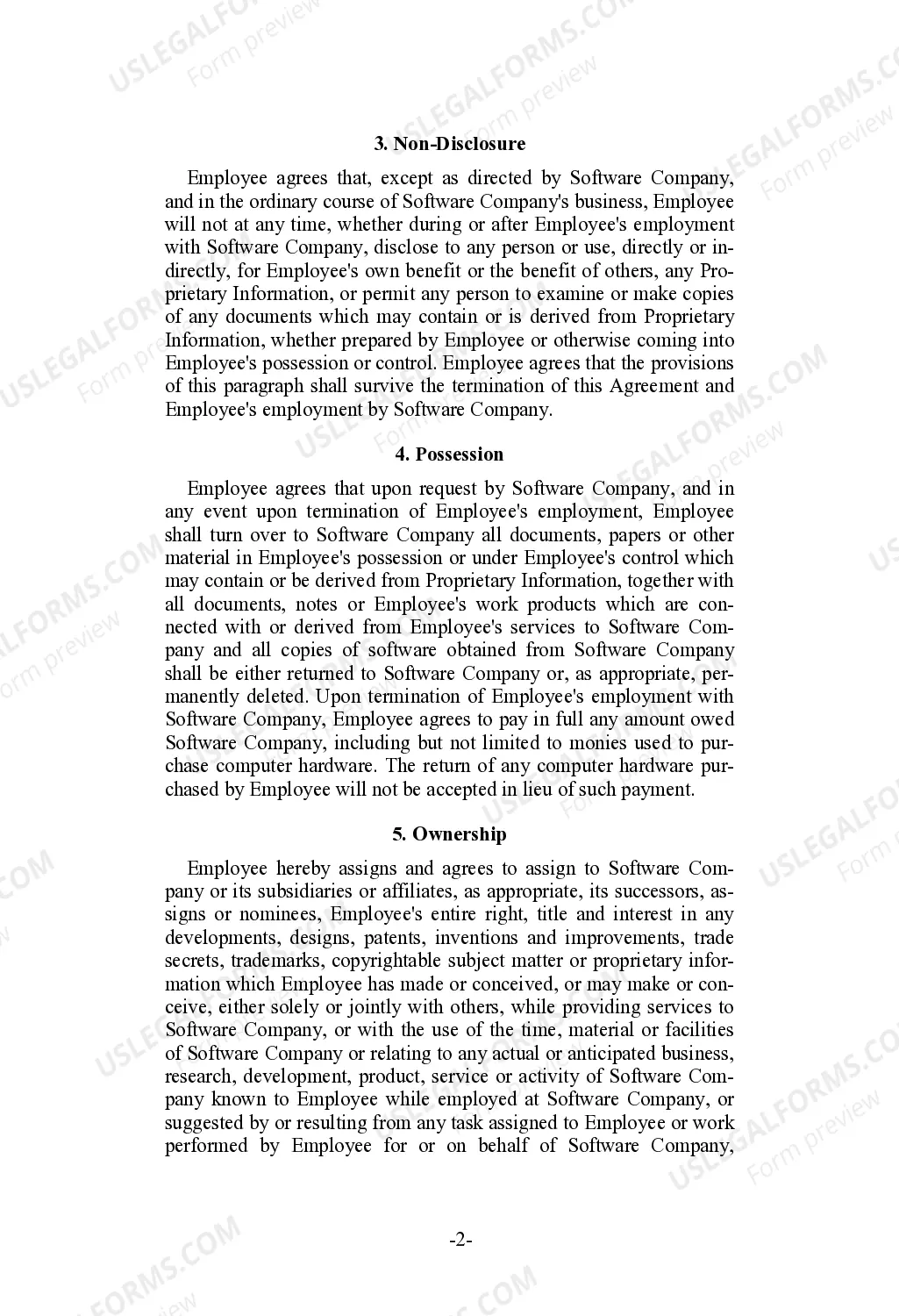 Preview Key Employee Agreement