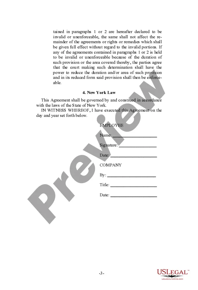 Preview Employee Confidentiality and Noncompetition Agreement