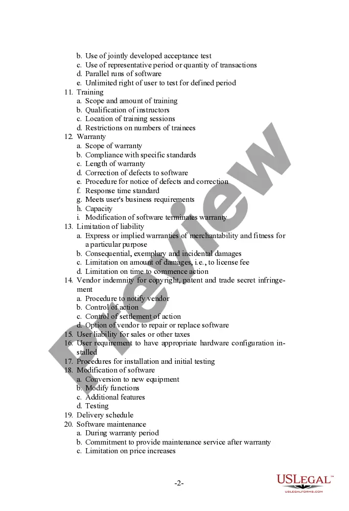 Get Checklist for Software License Agreement Preview Checklist for Software License Agreement