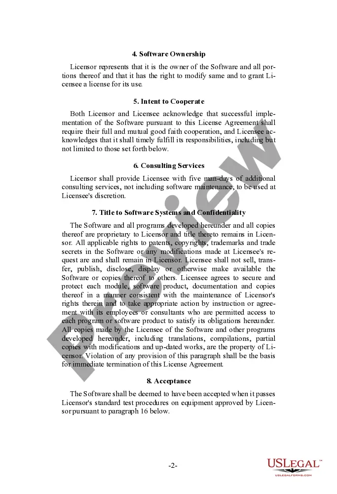 Preview Perpetual Nontransferable Nonexclusive Vendor-Oriented Software License Agreement