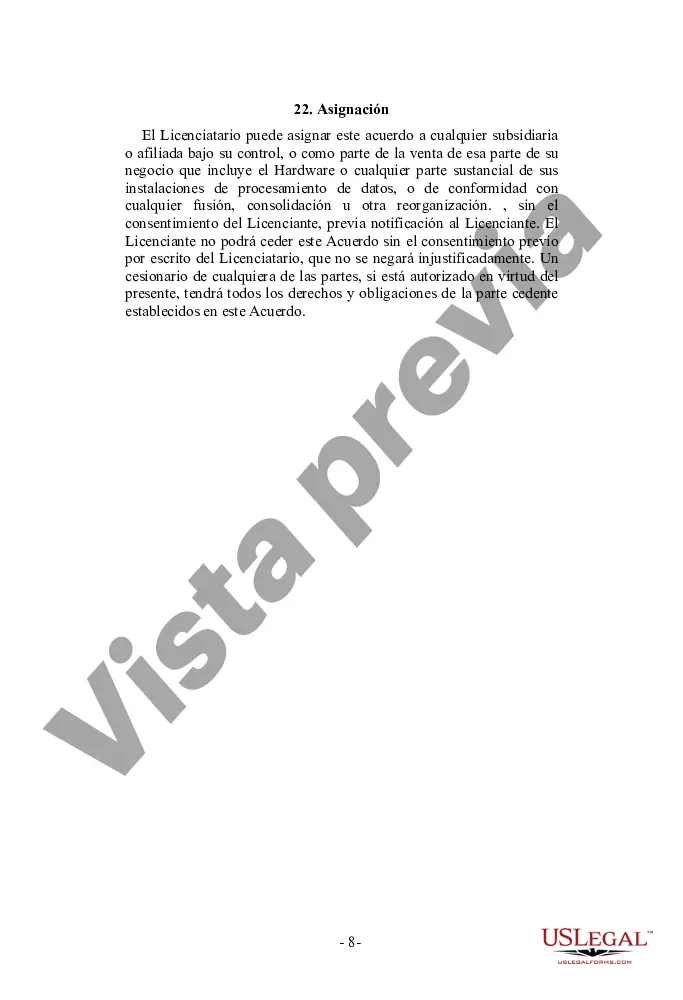 Preview Contrato de licencia de software orientado al usuario no exclusivo y perpetuo