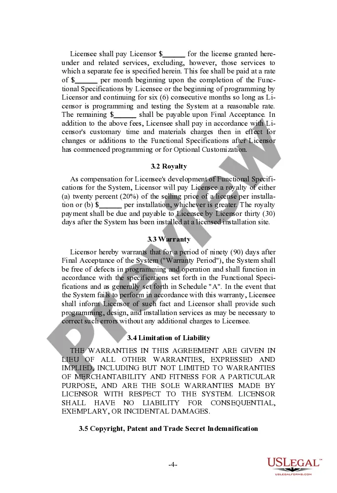 Get Software License Agreement with User Developed Functional Specifications Preview Software License Agreement with User Developed Functional Specifications
